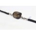 Sterling Silver 925 Beads Black Thread Bracelet Smoky Topaz Gem Stone A377